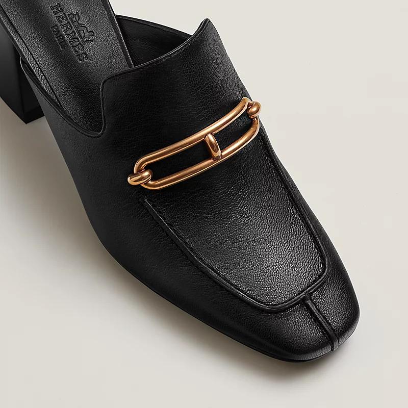 Giày Hermes Gisele 60 Mule Nữ Đen